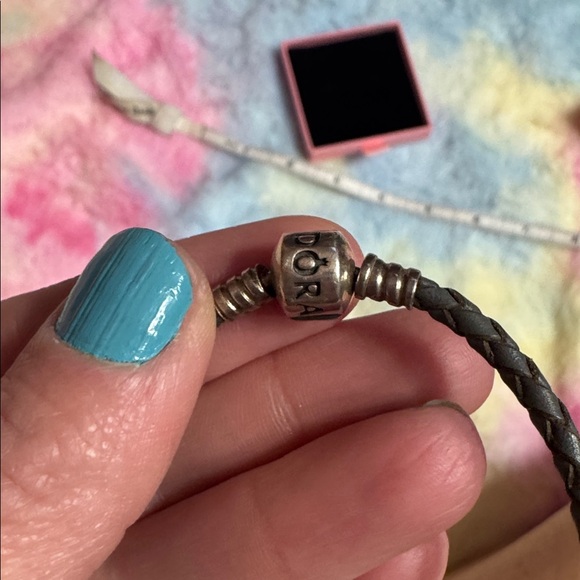 Pandora Braided brown Leather Bracelet 7” - Picture 3 of 5